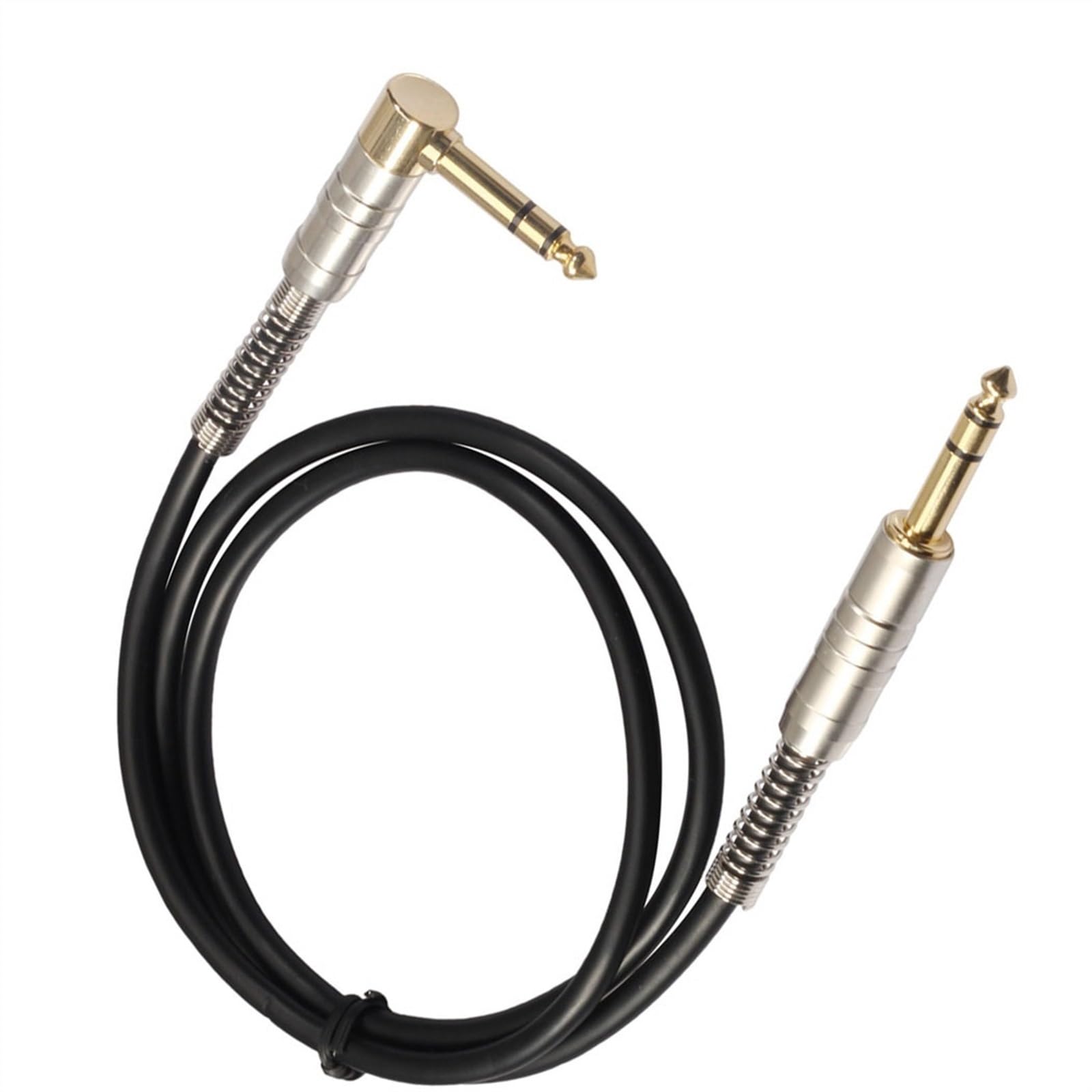 Cables para instrumentos Cable De Estéreo Para Mezclador De Guitarra Eléctrica De Cabeza Dorada De 6,35 Mm Macho A Macho Recto A Codo(300cm)