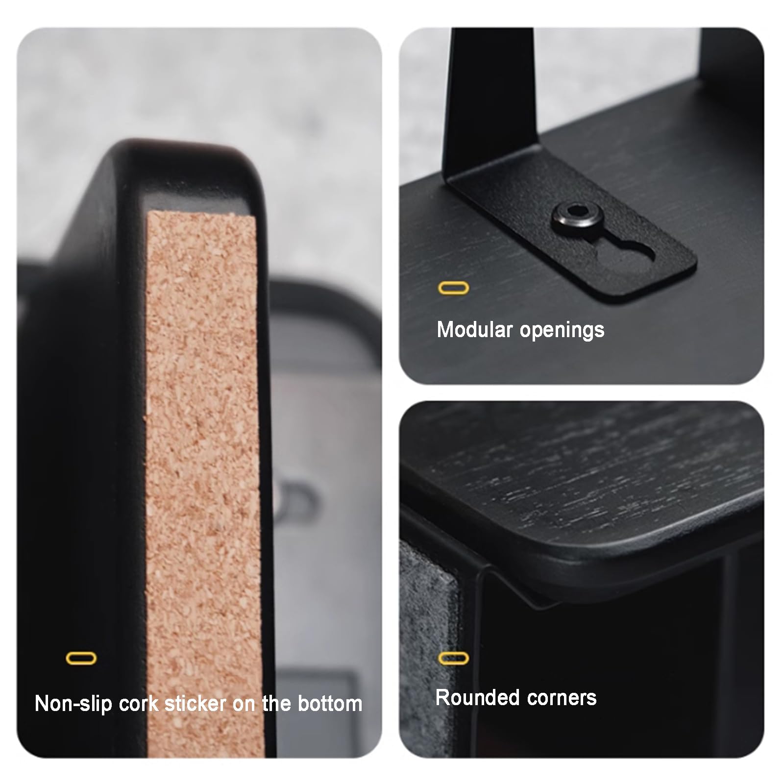 Supporto per monitor in legno, organizer da scrivania per computer con spazio per smartphone, laptop, auricolari e gestione dei cavi
