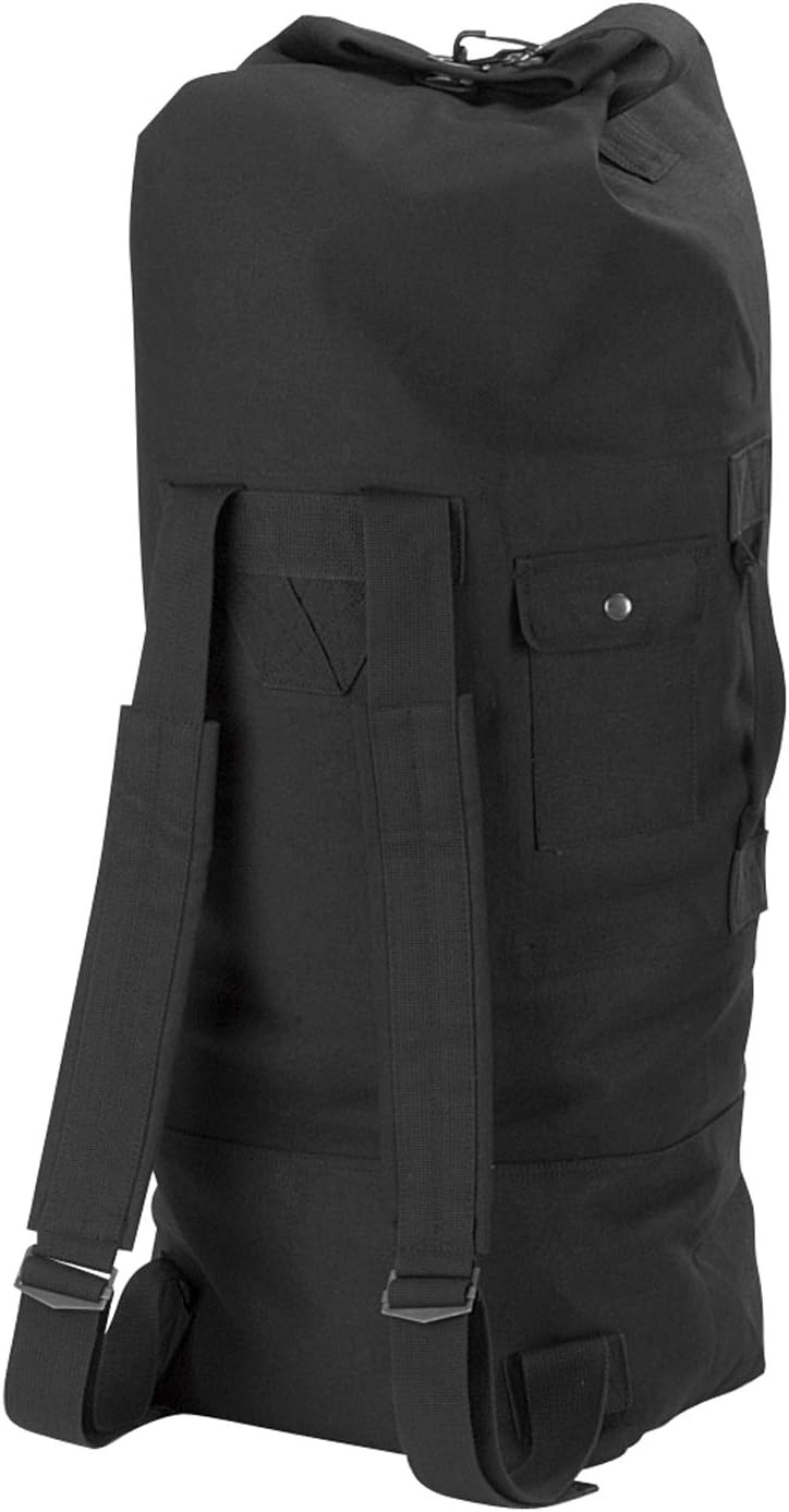 Black GI Style Double Strap Duffle Bag