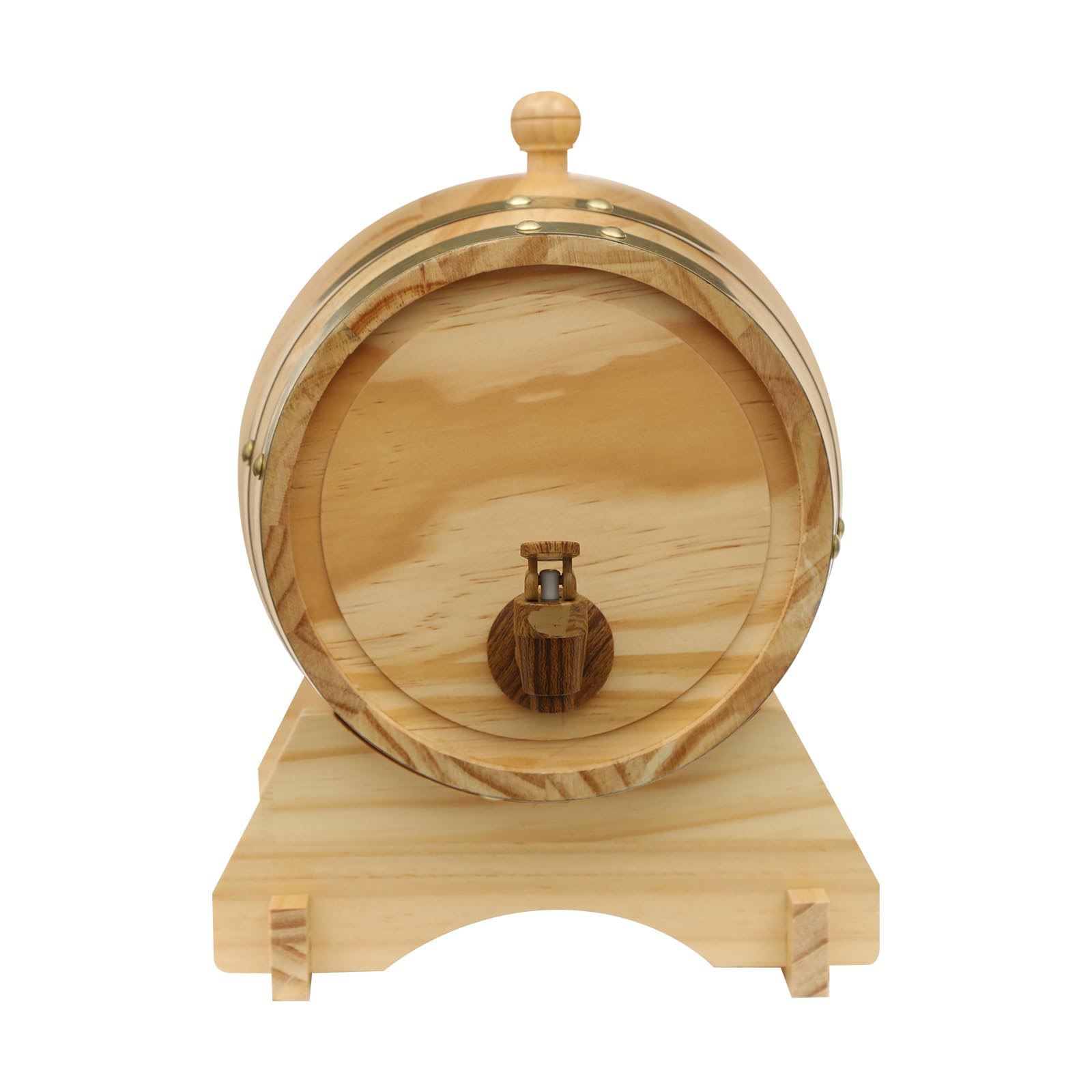 Barril de roble de 5 litros con soporte de madera y grifo, barril de vino de pino premium refinado y hermoso, barril de madera de whisky moderno a prueba de fugas para whisky bourbon tequila vinagre