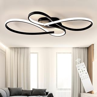 LED-Deckenleuchte, dimmbare Deckenleuchte, Mit Fernbedienung Memory Funktion, modernes Design, LED-Deckenleuchte, Geeignet für Schlafzimmer, Balkone, Cafeteria, Kinderzimmer einfache Montage (60CM)