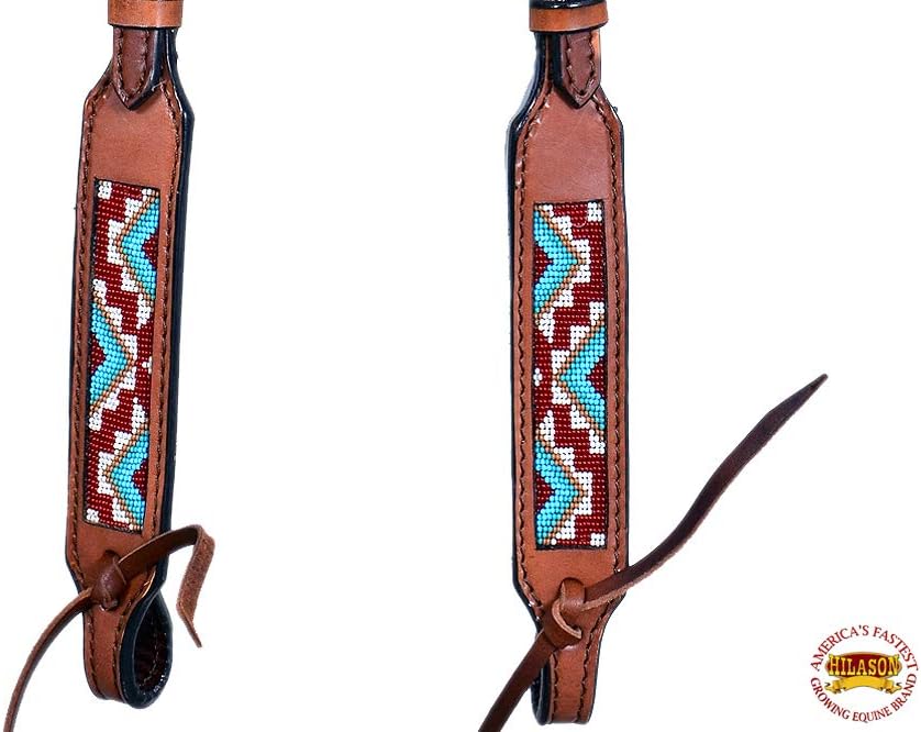 HILASON Western Horse Headstall Bridle American Leather Aztec Brown