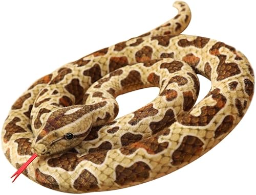 STOBOK Juguetes para niños de felpa de simulación de serpiente, boa constrictor de peluche realista, serpiente de peluche de serpiente de peluche