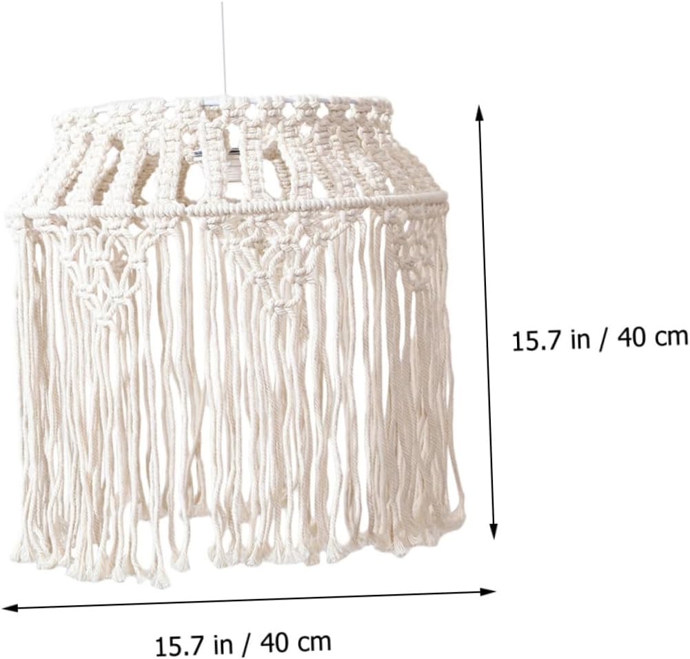 Mipcase Boho Woven Rope Pendant Lampshade Elegant Chandelier Light Cover for Ceiling Lights Floor Lamps and Home Decor and Ambiance