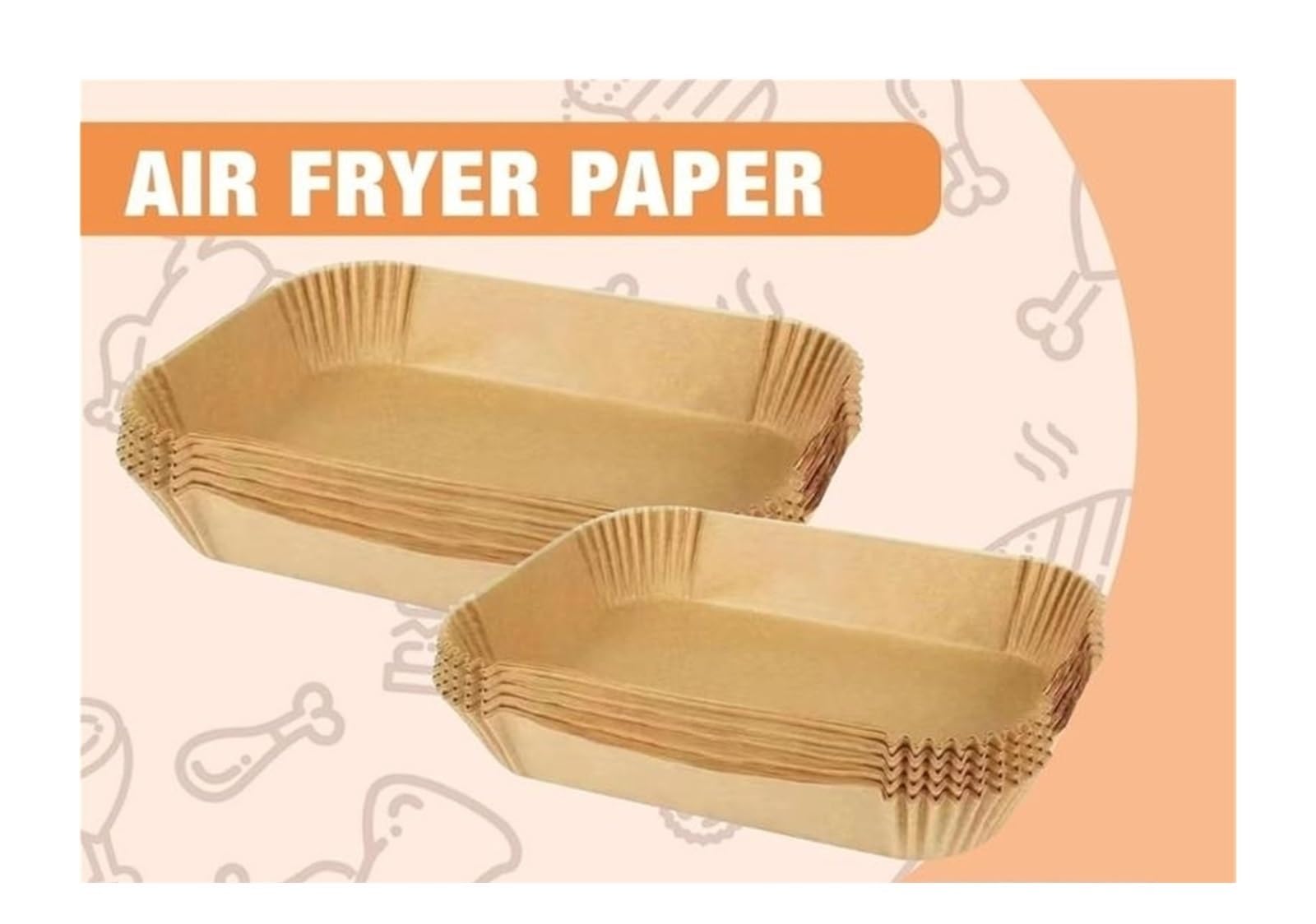 Hojas rectangulares para freidora de aire, antiadherentes para horno | Papel antiadherente, resistente a la grasa, impermeable, perforado, 200 piezas, hasta 450°F