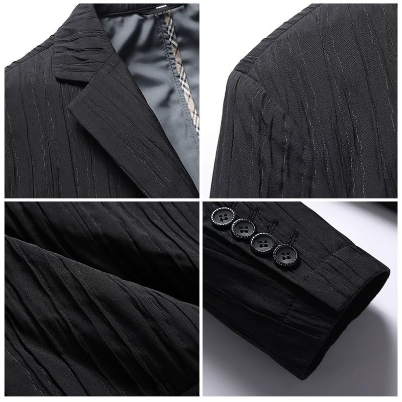 Men's Korean Style Srtiped Slim Fit Spring Fall Lightweight Casual Versatile Sport Coat3