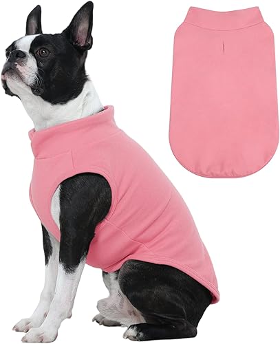Miniatura 26 de FUAMEY Chaleco de forro polar para perros pequeños, sudaderas cálidas y elásticas para perros con agujero para correa, suéter suave de cuello alto
