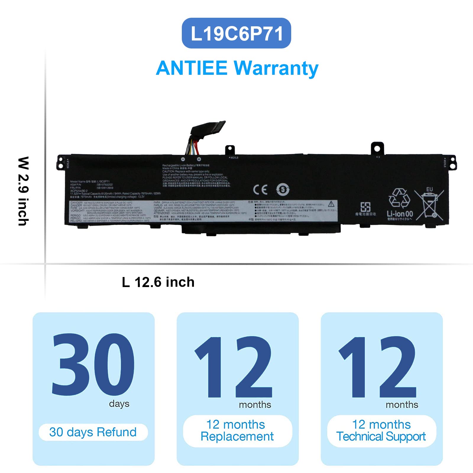 Amazon.com: ANTIEE L19L6P71 L19C6P71 Battery for Lenovo ThinkPad