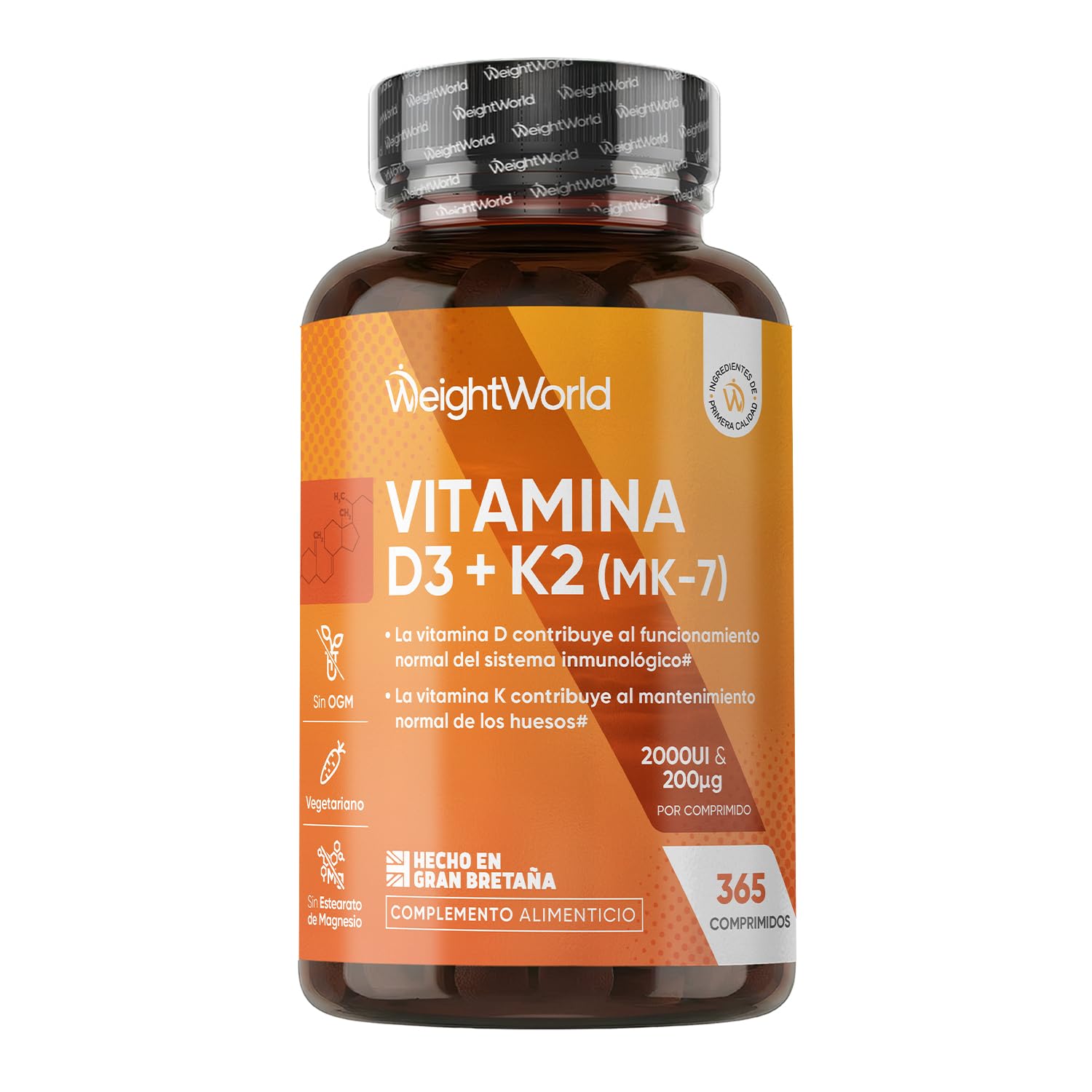 Vitamin D3 K2 2000 IE - 365 Tabletten