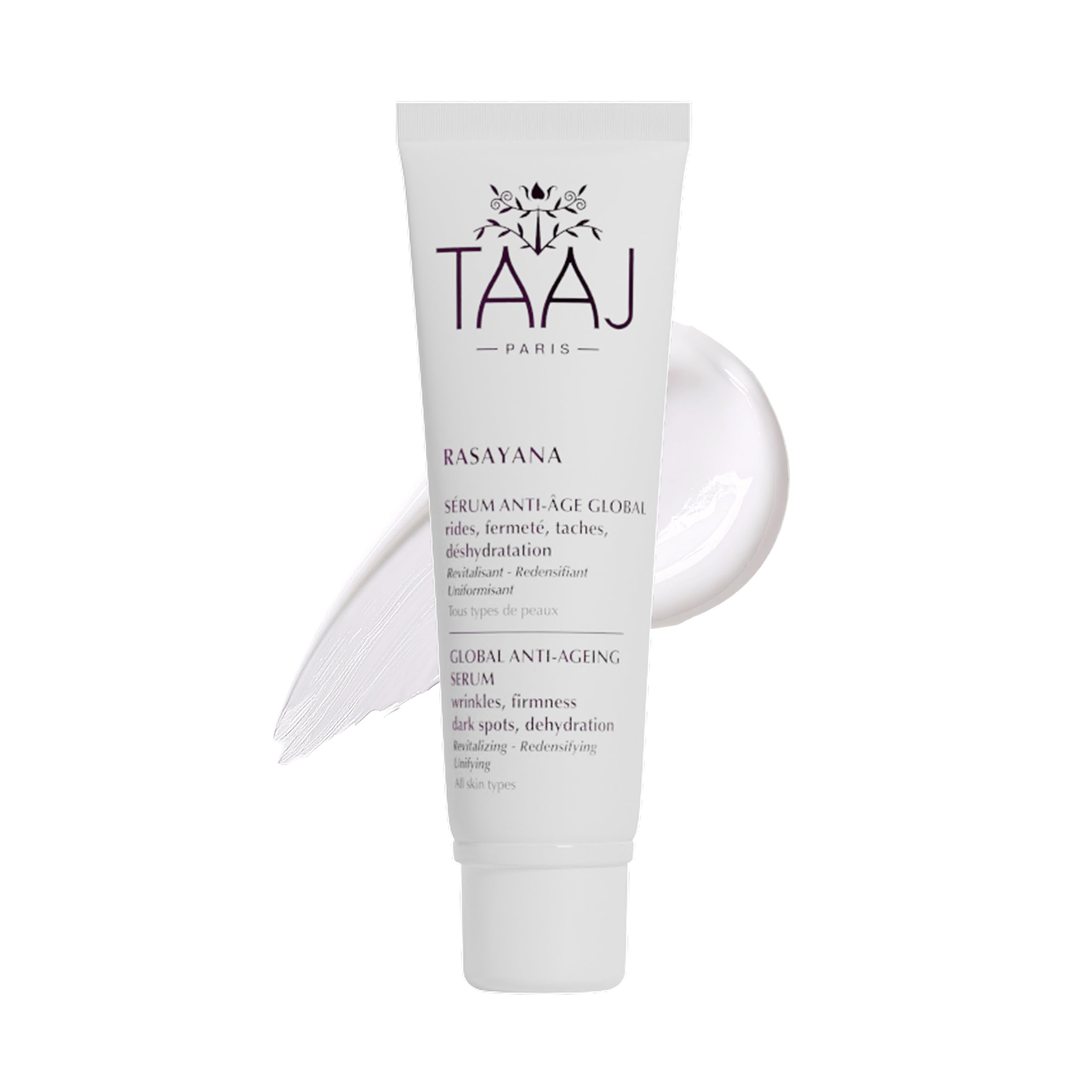 TAAJ | Kasayana Anti-Aging Serum | Treats All Signs of Aging | Revitalizing & Restructuring Properties | Rebounded Skin & Unified Complexion | Made in France | Vegan | CrueltyFree | 30ML