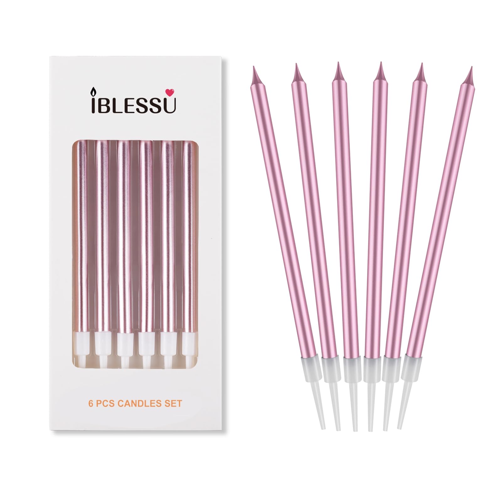 48 velas de cumpleaños, velas largas y finas para tartas, para cumpleaños, aniversario, boda, decoración de fiestas, niños y adultos (oro rosa)