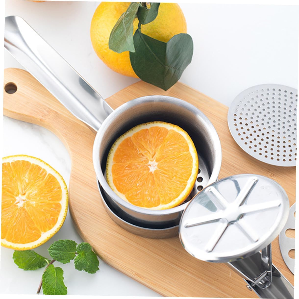 BESPORTBLE Multi-Function Stainless Steel Potato Ricer and Masher Manual Kitchen Tool for Mashing Vegetables and Fruits Sturdy Handheld Crusher for Home Cooking
