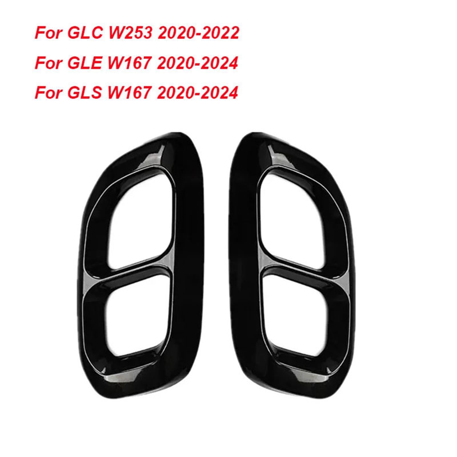2 Sztuk ABS Samochodowa Wkładka Do Gardła Rura Wydechowa Pokrywa Układu Wydechowego Rura Wydechowa Kompatybilny Z GLC GLE GLS W167 W253 Akcesoria(Black)