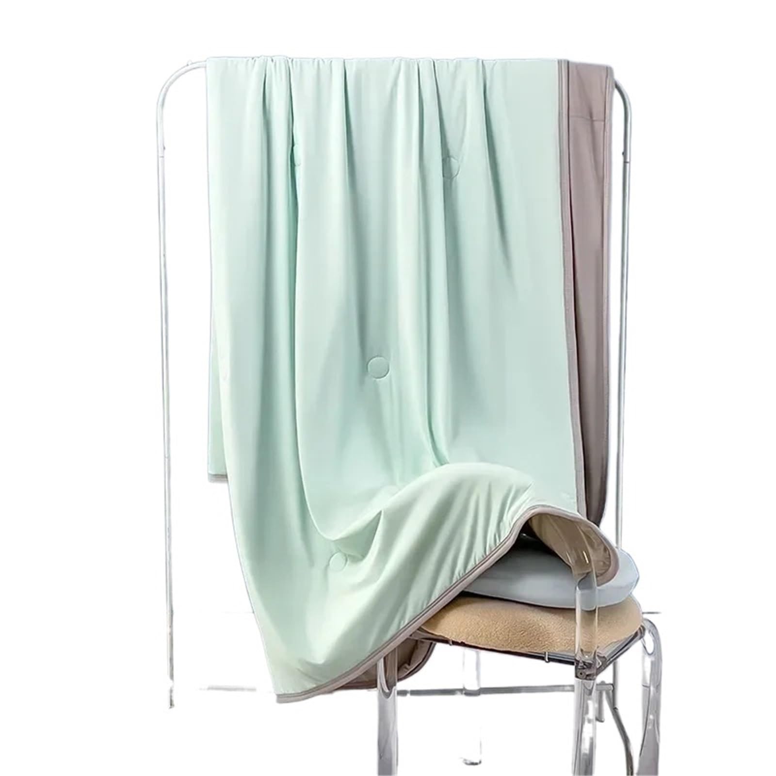 EBzvblxm Cooling Blanket for Summer, Cooling Silk Blanket Machine Washable Breathable Multicolor Multiple Sizes(Green,100X150cm)