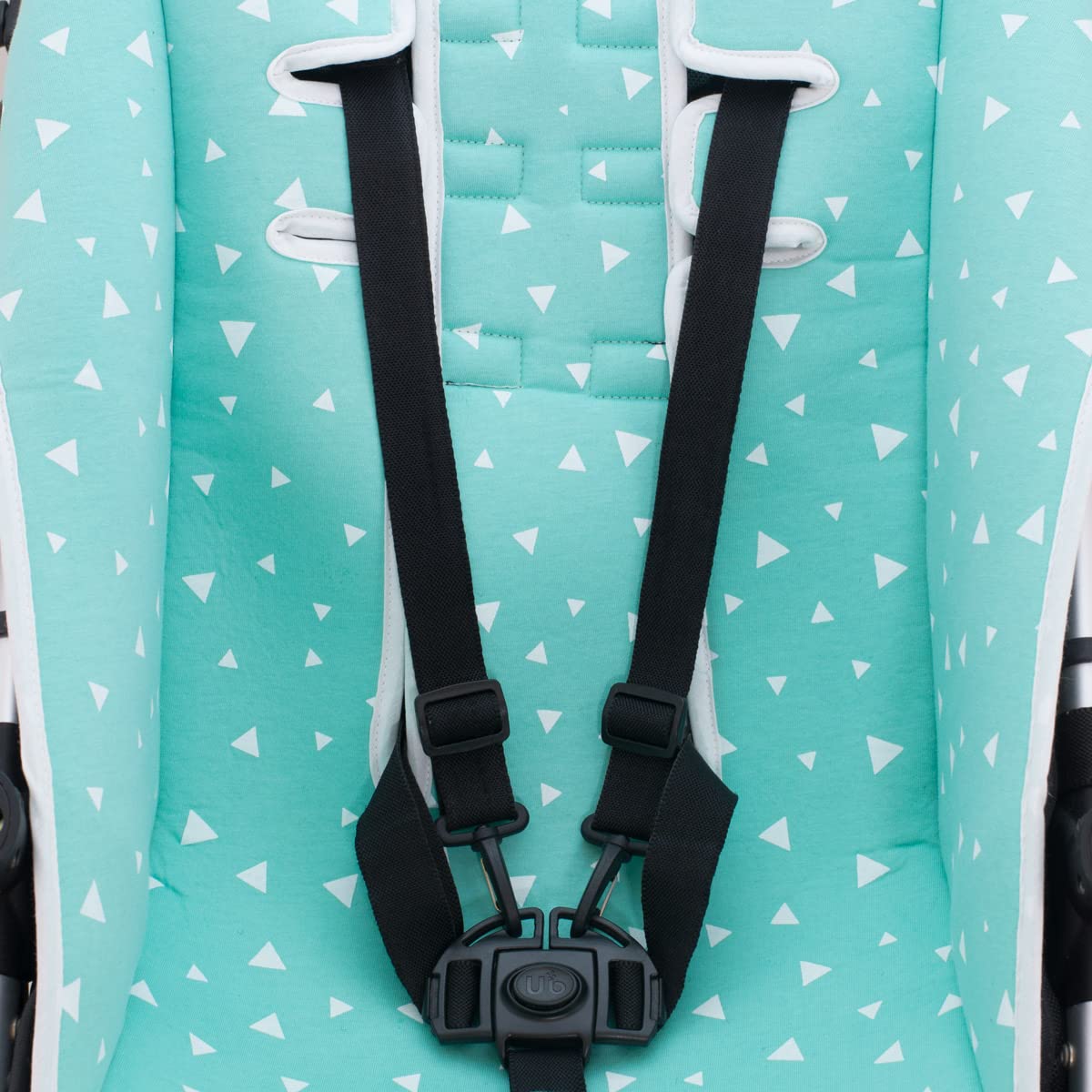 JYOKO KIDS Universal 100% cotton pram liner for stroller compatible with UPPABABY Vista and Cruz (Mint Sparkles) - Image 3
