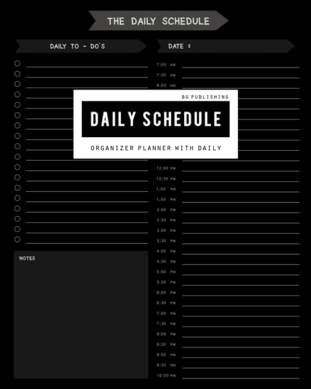 BG Publishing Daily Schedule: Organizer Planner with Daily & Weekly Lesson Plan for Monthly and Yearly Planning or Record & Agenda Logbook and Calendar 1 Year