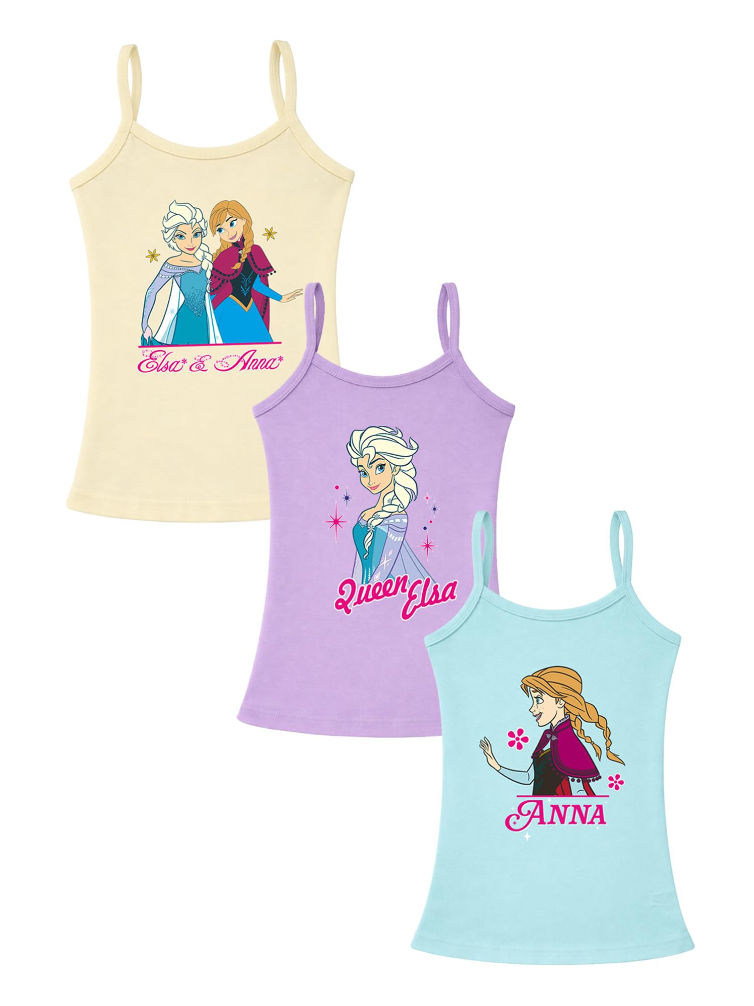 Girl's Regular fit Plain Vest (Pack of 3) (E954_Multicoloured_75 | 9-10 Years) (Color & Print May Vary)