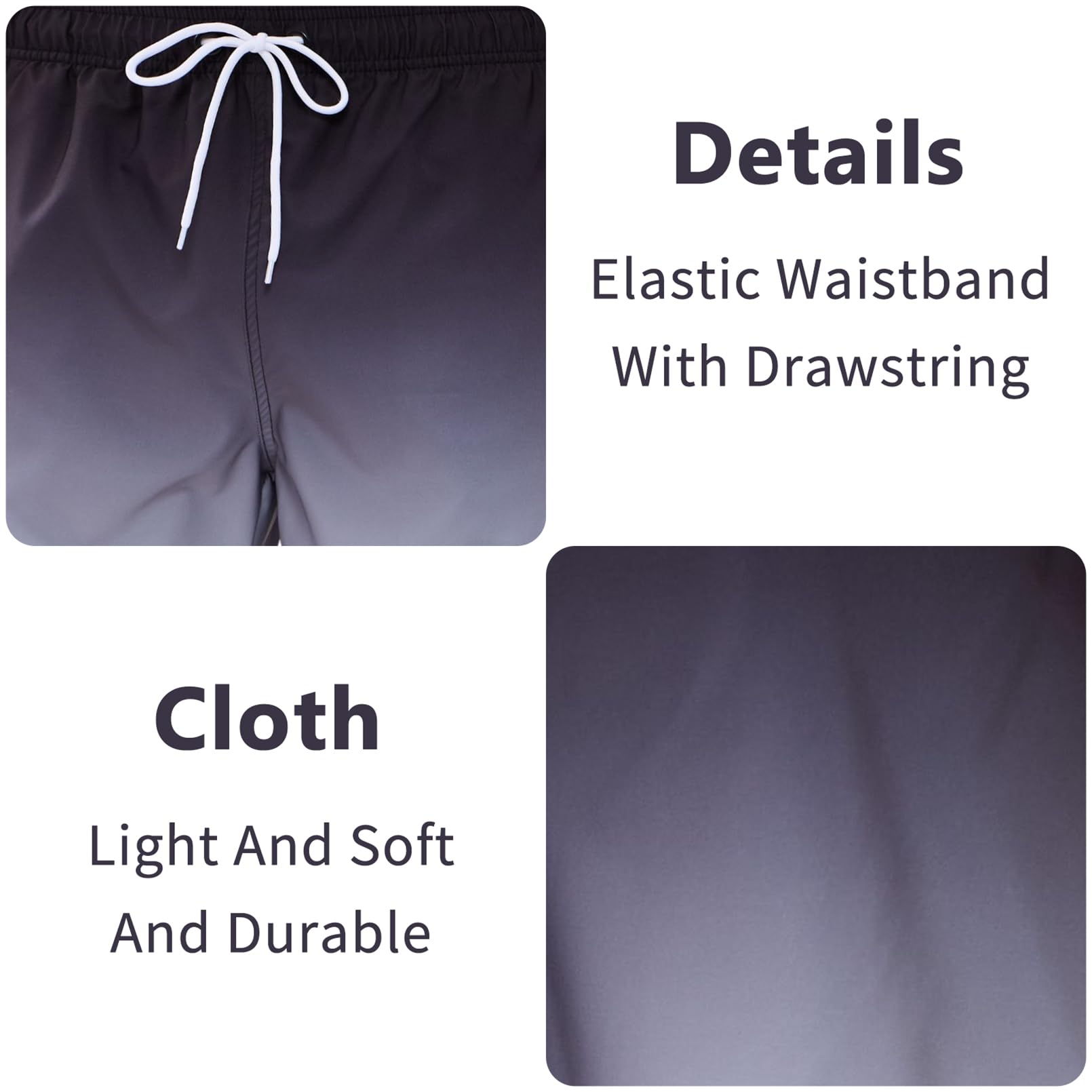 Vorvowry Costume Uomo Mare Calzoncini Asciugatura Rapida Costumi da Bagno Impermeabile Boxer con Tasca Estivi Pantaloncini Uomo Colore Sfumatore per Nuoto Corsa Fitness