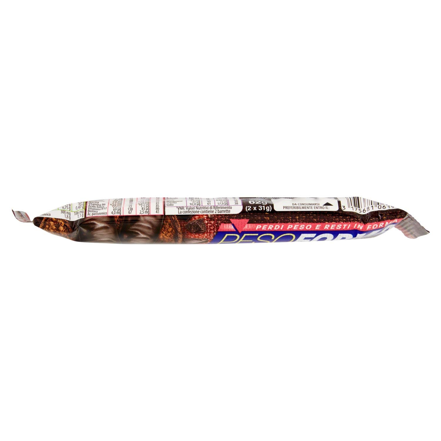 Pesoforma 1 Pasto Cioccolato Fondente, Pasto sostitutivo dimagrante, ricco in Proteine, 2 Barrette x 31 g (62 g)
