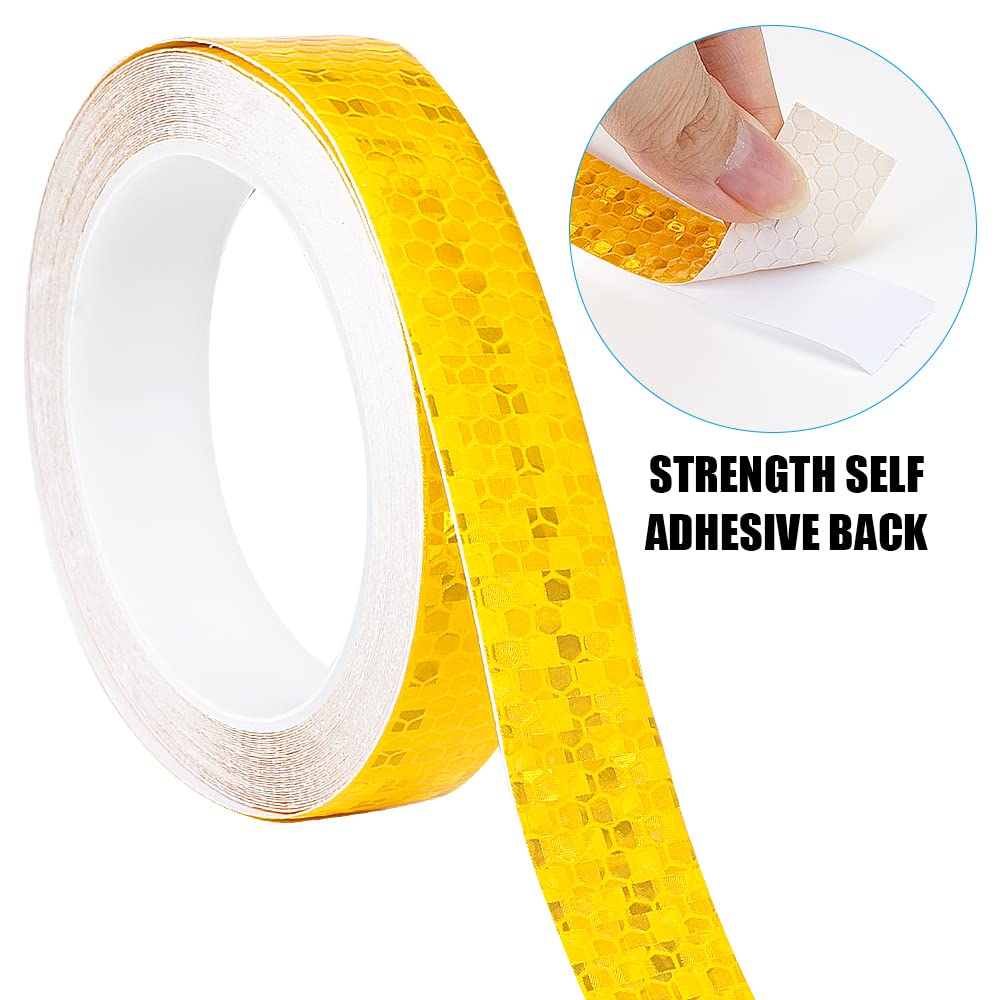 Sollbry Ruban Réfléchissant Blanc 10 M X 5 Cm Ruban D'avertissement Réfléchissant Ruban Adhésif