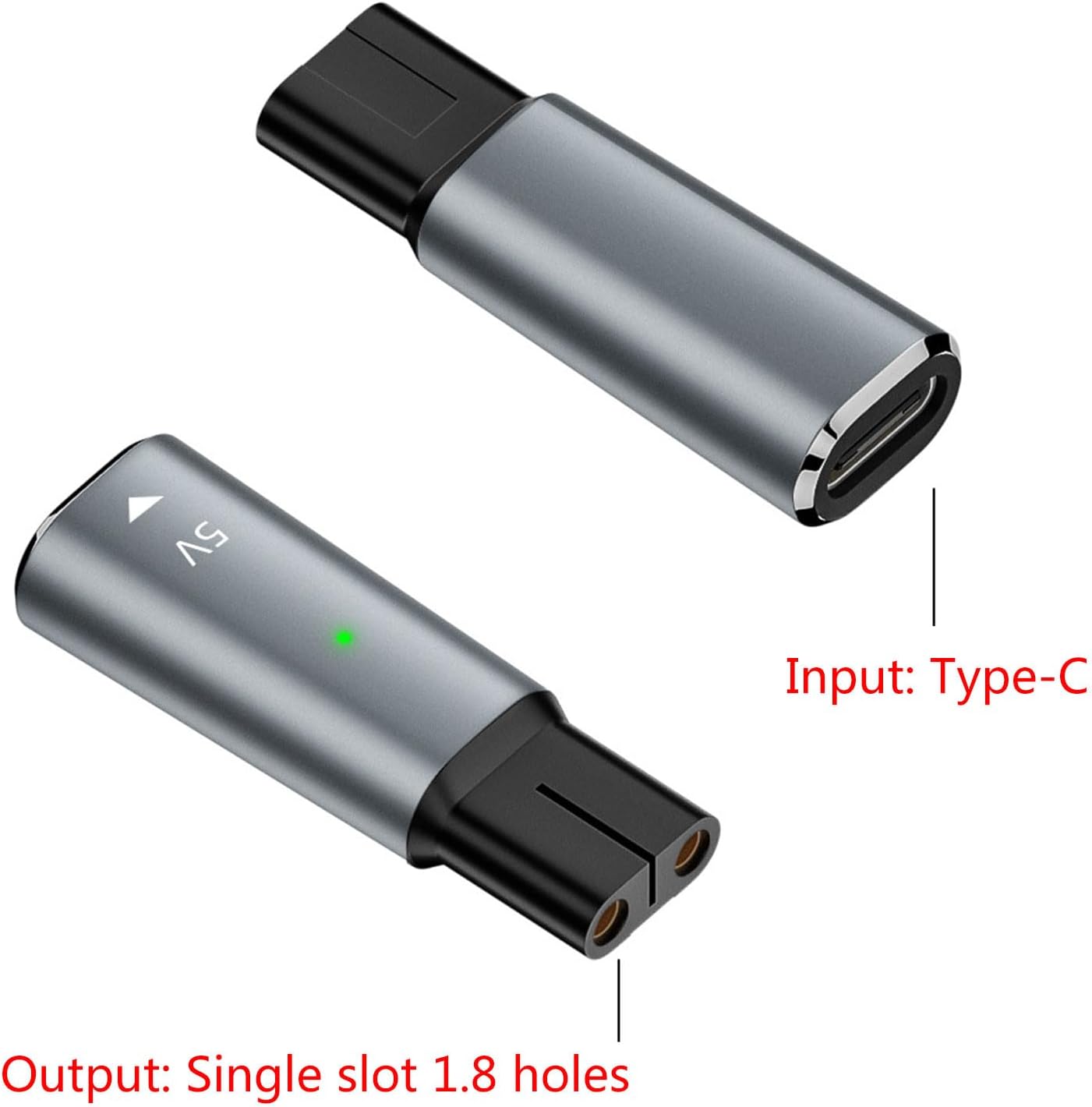 Type C to 2 Pin Plug Connectors Female to 2 Pin Female Adapters Converters for Shaver Charging Connectors