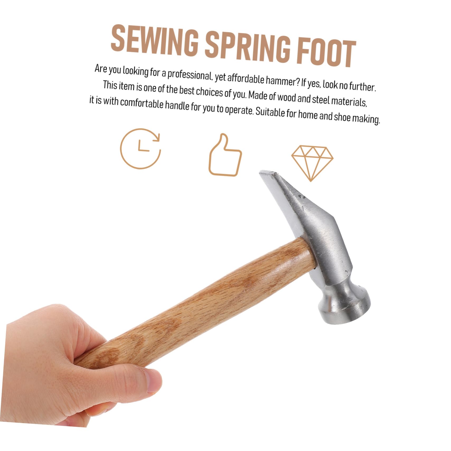 DOITOOL Full Steel Shoe Making Hammer DIY Hardware Kit Small Hammer Mini Hammer for Leather Repair