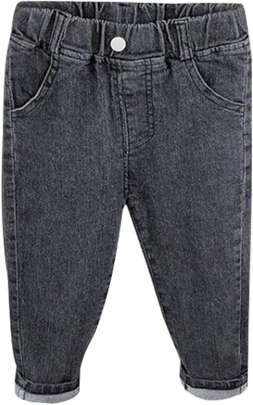iiniim Baby Toddler Elastic Waist Jeans Pants Pull On Denim Trousers