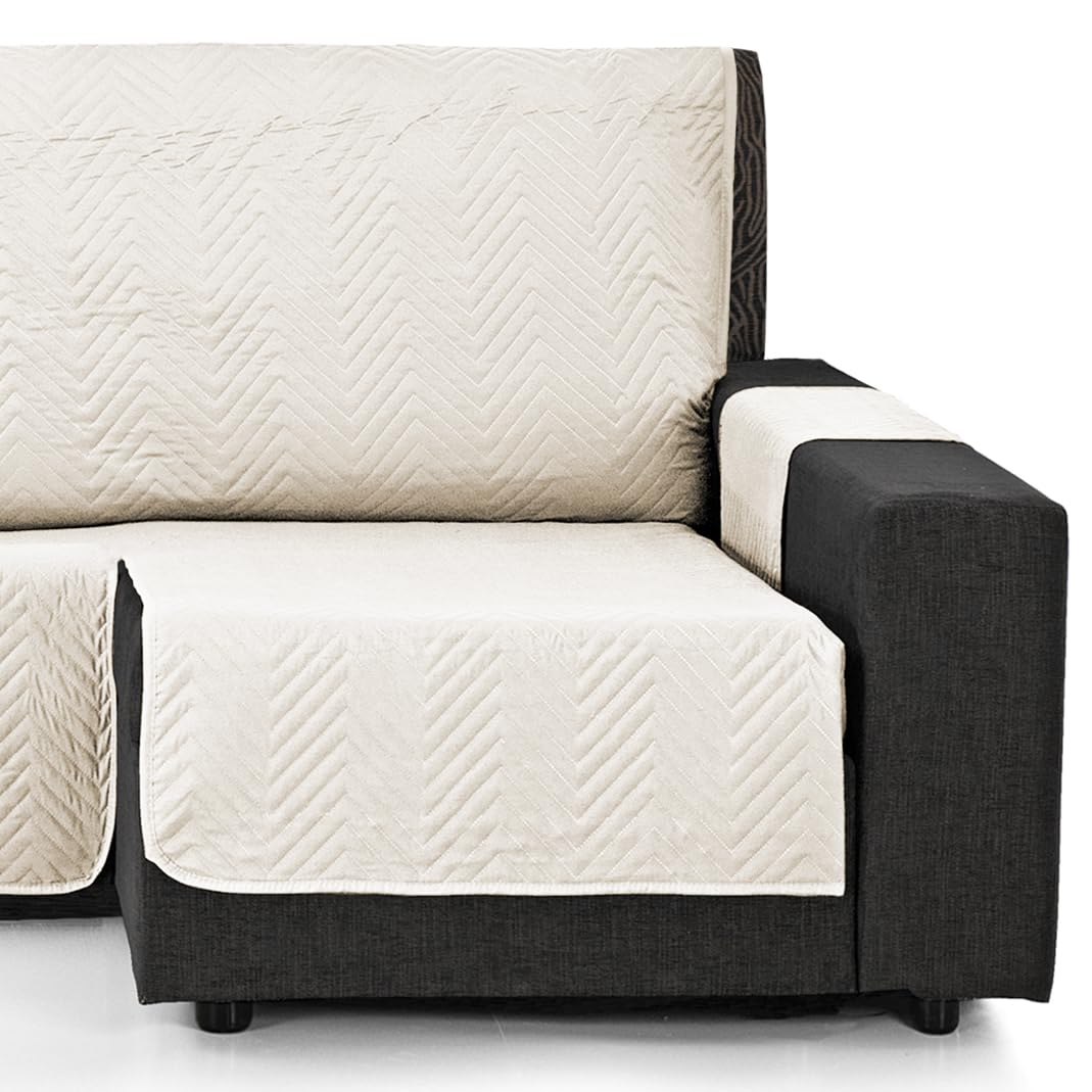 Couvre-canapé d'angle Martina Home Milano beige 200 cm masque les usures