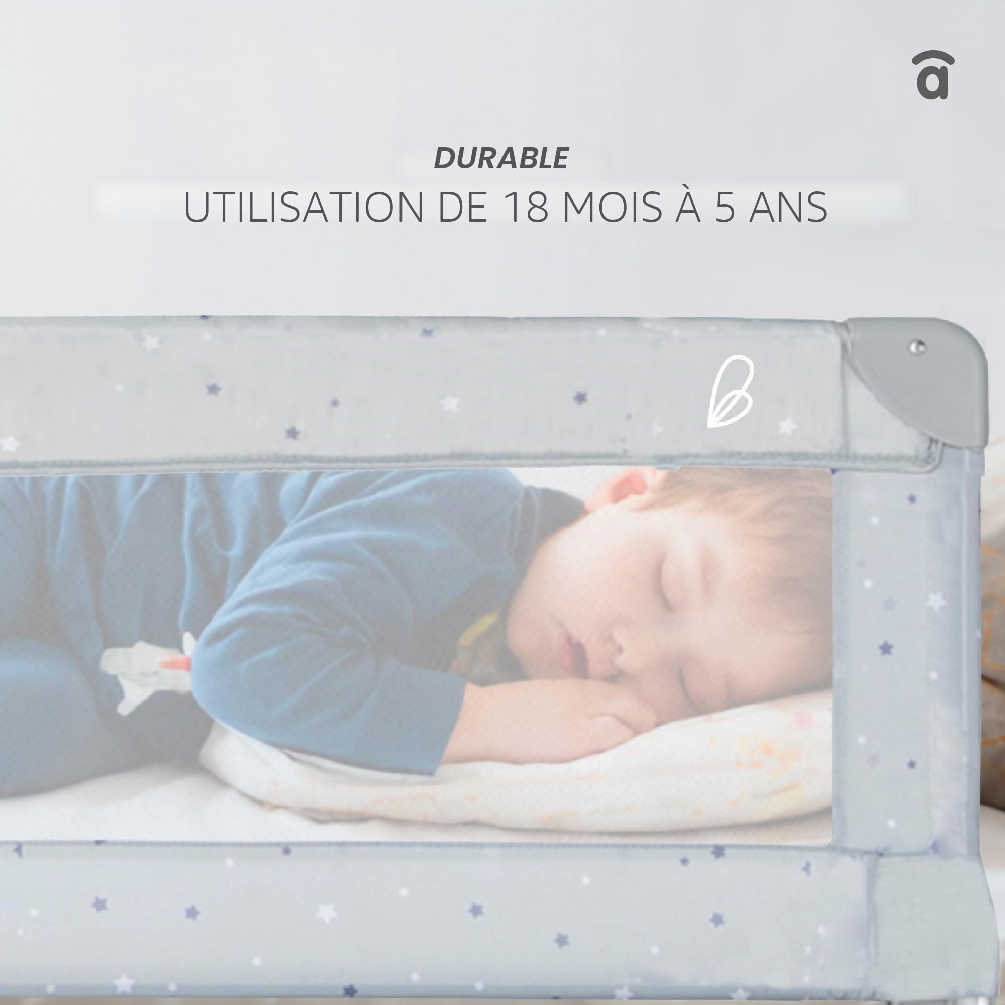 Asalvo Barrière de Lit 150 X 43,5 Blanc
