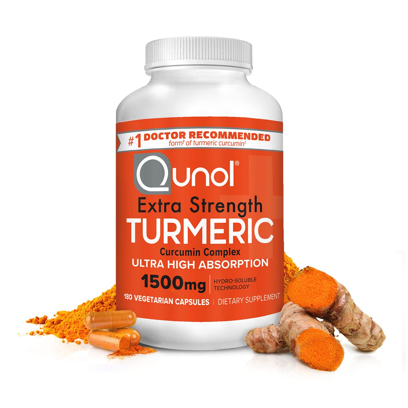 Turmeric Curcumin Capsules, Qunol 1500mg Extra Strength Supplement