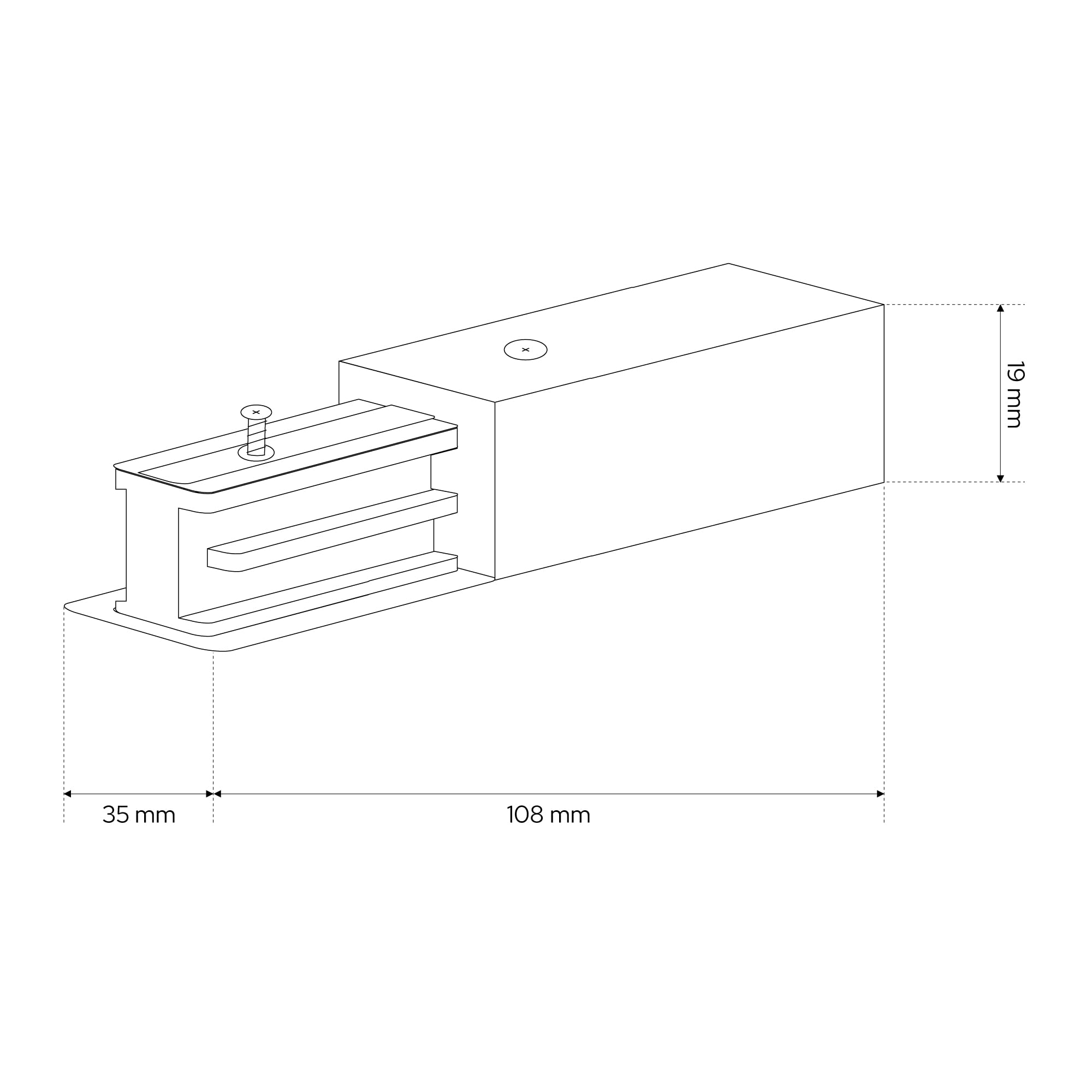 EDO - System SEVA - Zasilacz Natynkowy do Szynoprzewodu Sufitowego Biały - Zasilanie Końcowe do Szyny Oświetleniowej 1-fazowej max. 600W LED - SEVA Power White 220-240V, IP20 Oświetlenie Szynowe