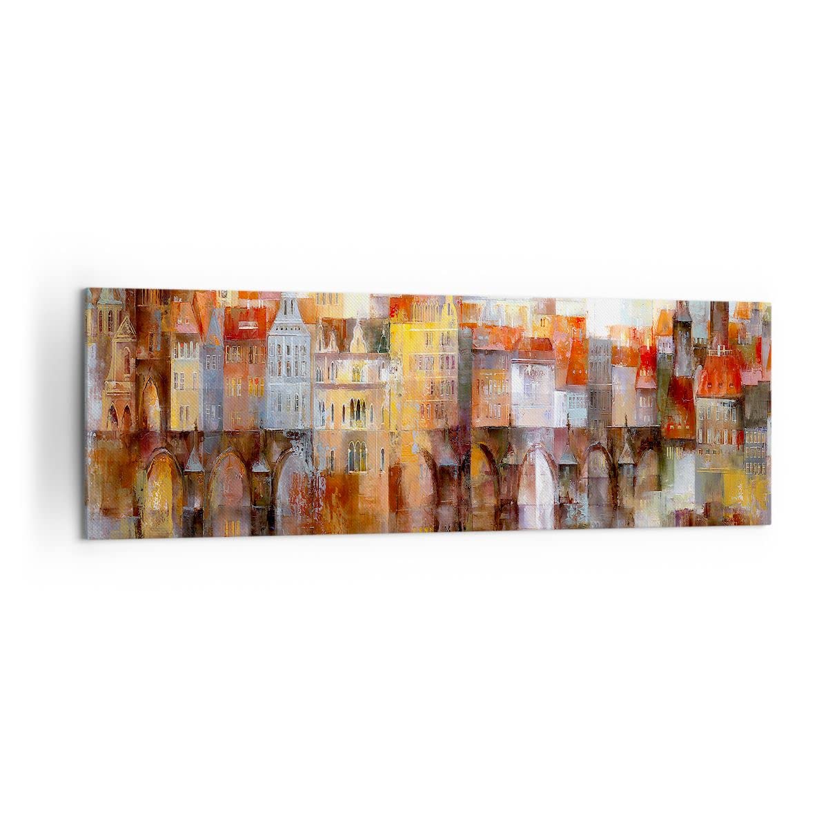 Quadro su Tela 160x50cm Stampe da Parete città casa popolare Grandi XXL Decorazione Murale Camera da Letto Cucina 1 pezzo Quadri Moderni Soggiorno Grafica Immagini Wall Art Canvas AB160x50-3476