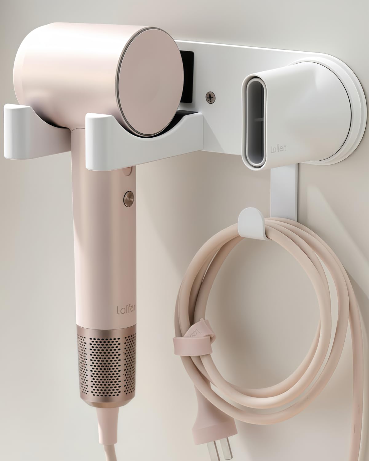Föhnhalterung Wand Ohne Bohren, Fönhalter für Haartrockner, Edelstahl Haartrocknerhalter zum Kleben, Föhn Halterung für Badezimmer Weiß Chochoyah