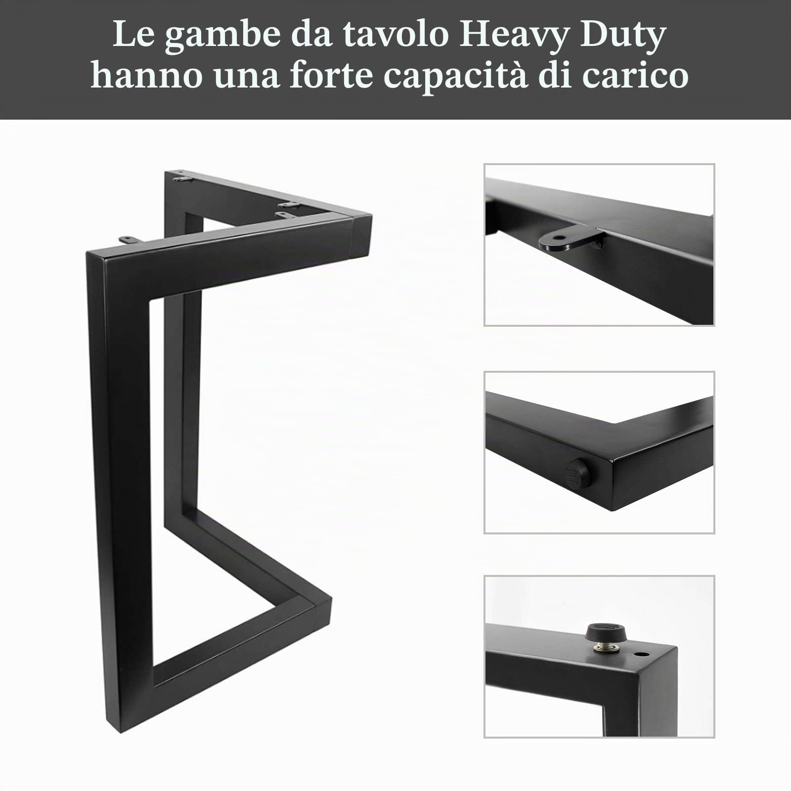 Gambe per mobili Gamba per Tavolo In Acciaio Gambe a Forcina Include Viti e Piedini Protezione Gratuiti…