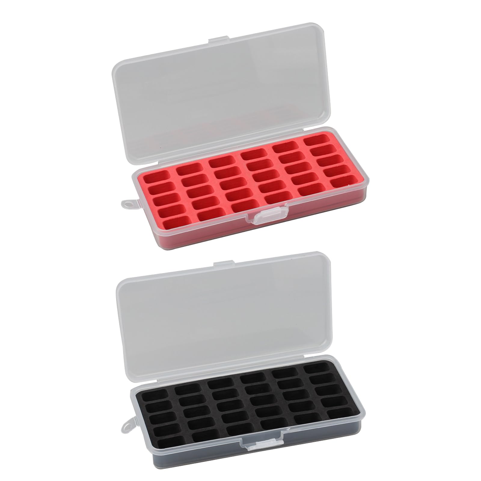 Buxuaaaa 2 Pcs/Set 30 Grids Bobbin Case Bobbin Storage Box Storage Organisers with Lid for Craft Hobbyists