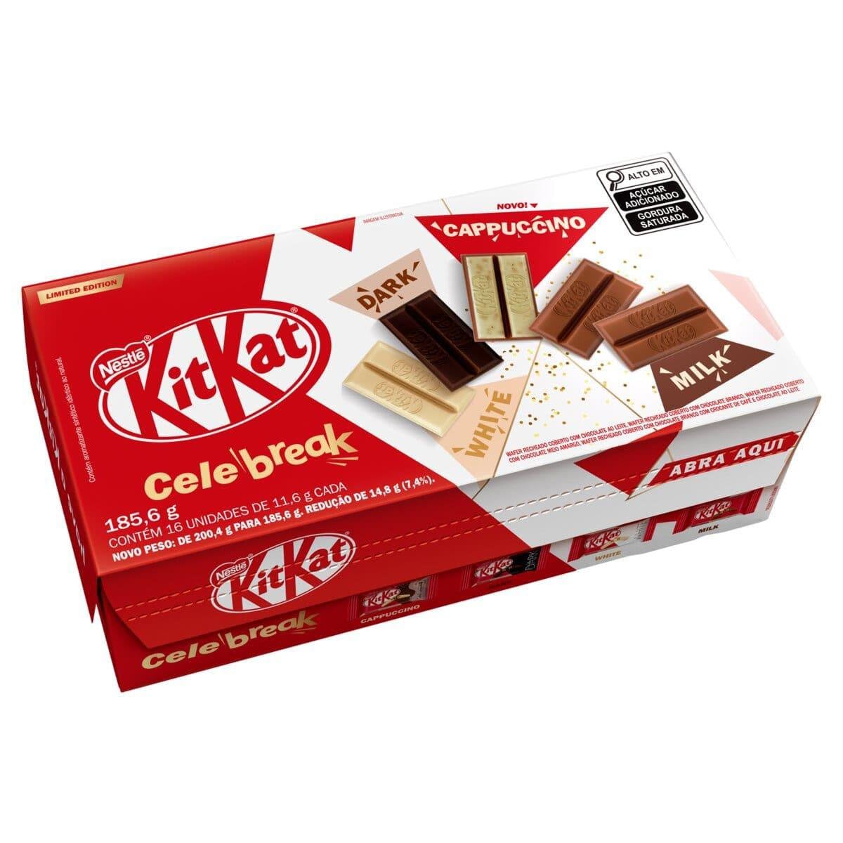 Chocolate Kitkat Celebreak Caixa 185,6g 16 Unidades