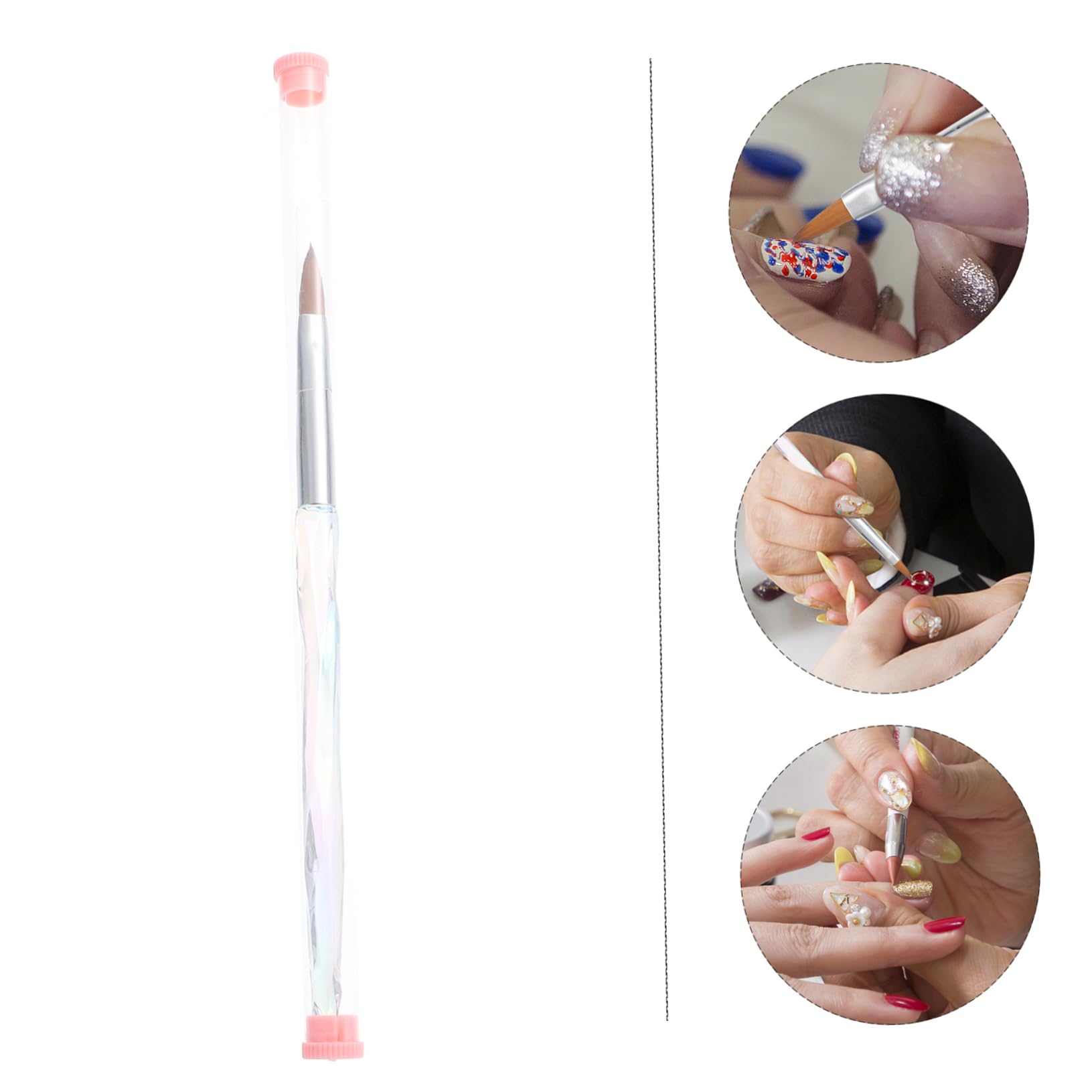 FOMIYES 3 Pezzi Nail Art Unghie Gel Unghie Strumento Manicure Pennelli Nail Art Pennello Penna Pittura Pennello Smalto Pennello Assorbimento E Flessibilità