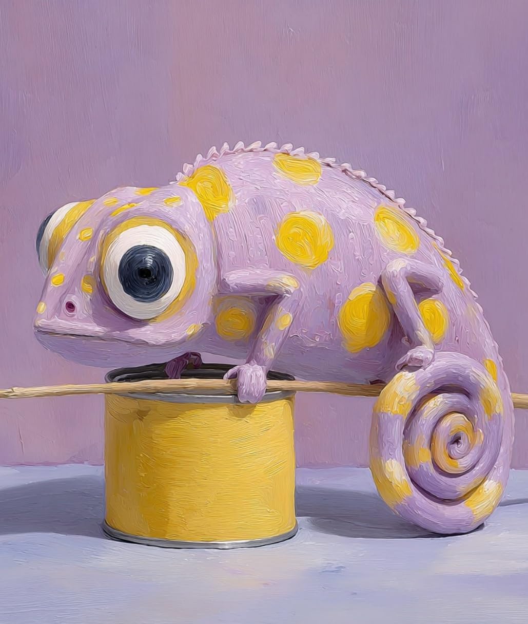 WANGWANGMIAO Paint by Numbers for Adults Lizards Canned Food- DIY Oil Painting Kits with Brushes and Acrylic Pigment, 16x20 inch Canvas，with Frame