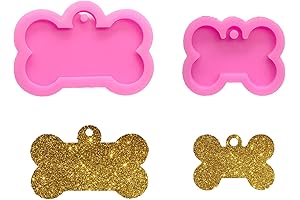 2 Pcs Shiny Glossy Dog Tag Resin Molds