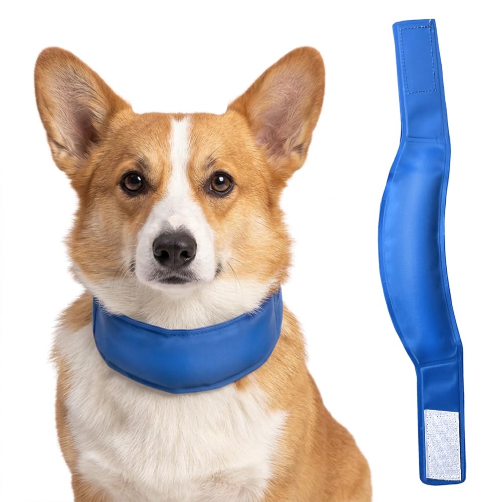 Dog Cooling Collar, Adjustable Reusable Freezable Pet Cooling Neck Wrap for Small-Medium Pets Summer Hunting Training Hiking Camping Hot Weather & Heat Relief