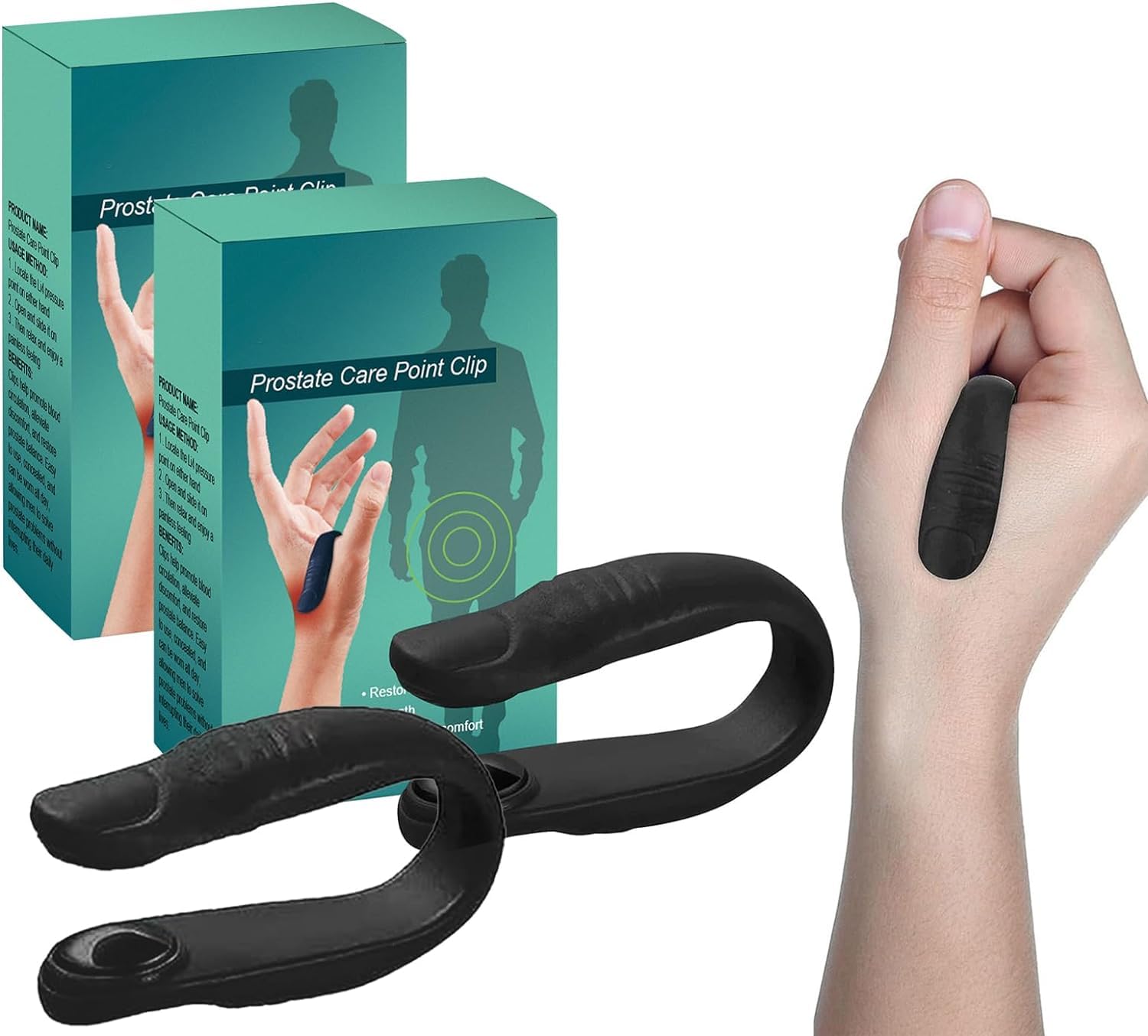 Prostate Care Point Clip for Men, Acupressure Hand Pressure Point Clip, Relieve Prostate discomfort effortlessly, Migraine Relief Kidney Care (2)