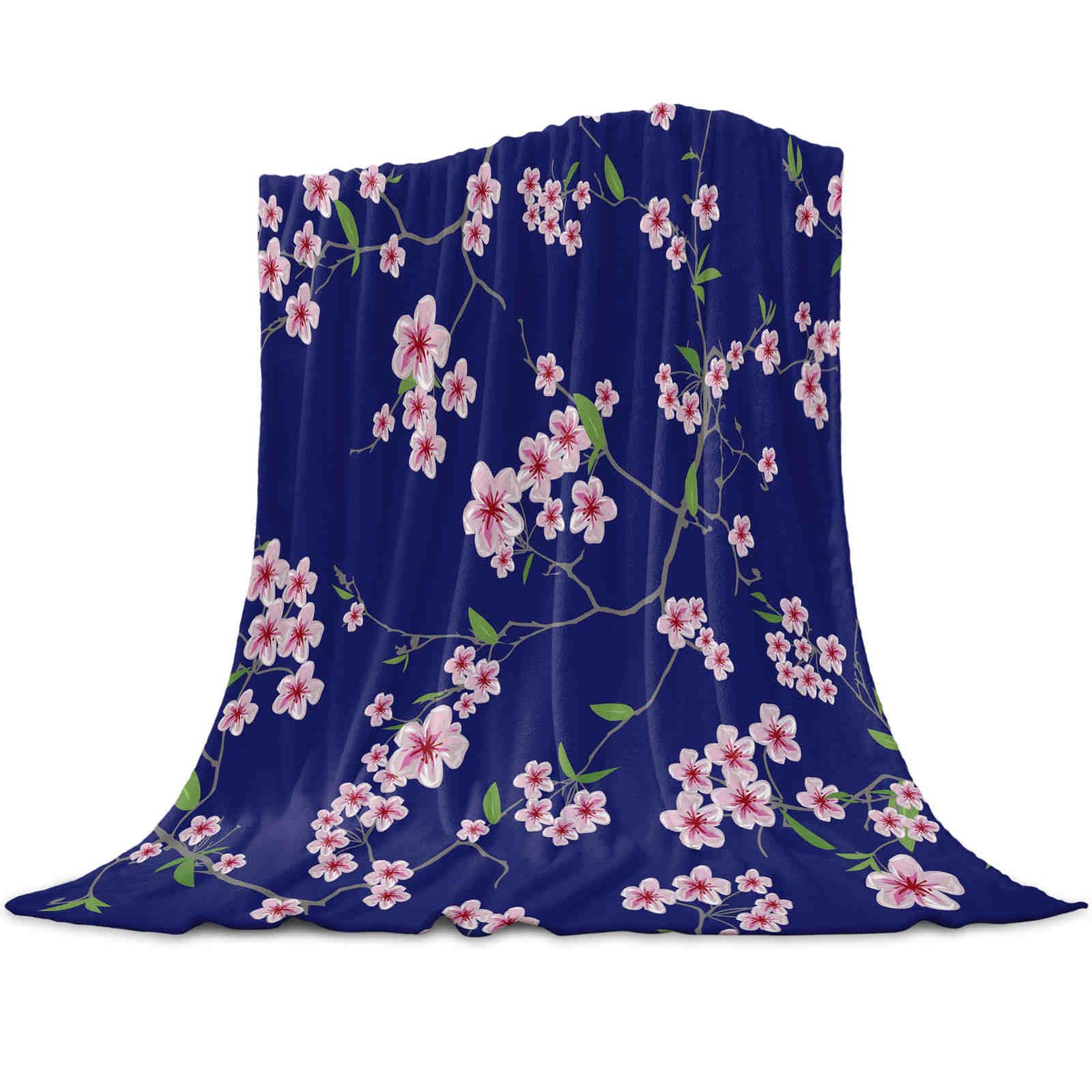 Coperte 3d Fiori di ciliegio Rosa Farfalla Albero Fiore Coperta calda Riposo per ufficio Divano Divano Copripiumino Lenzuolo Copriletto per la casa degli studenti