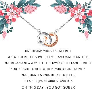 Sober Gift On This Day You Got Sober Gift Sobriety Necklace Recovery Necklace NA AA Gift Encouragement Gift