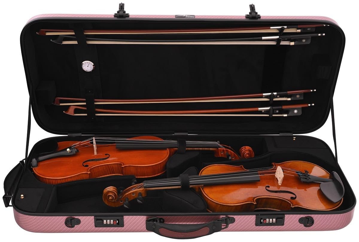 Doppelkoffer für Geige 4/4, Bratsche 36-43 Fiberglass Hybrid Special Rot M-case