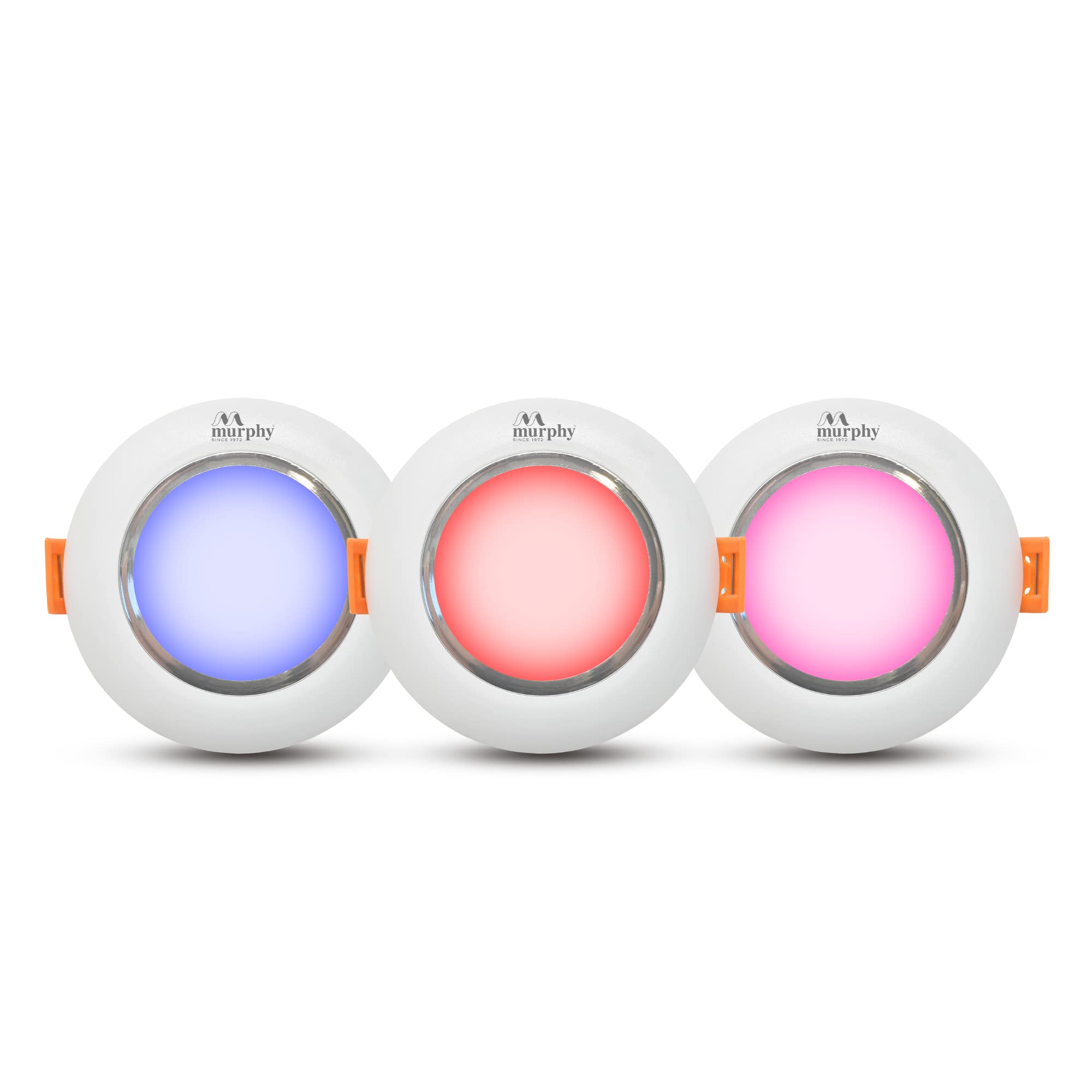 Murphy 3W Aura LED Deep Junction Box 3-in-1 Color Changing Light (Red/Blue/Pink, Pack of 2)(Plastic)