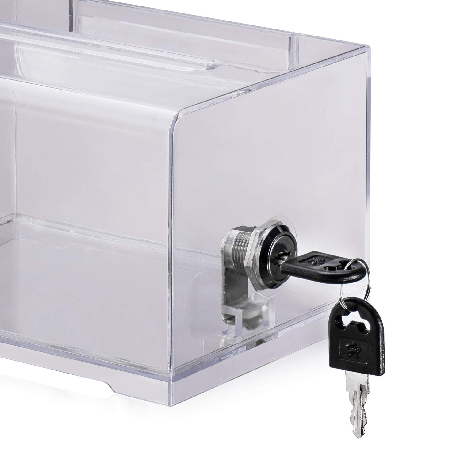 Buy Polmart Clear Suggestion/Business Card Drawing Box with Sign and Lock Online at desertcart QATAR