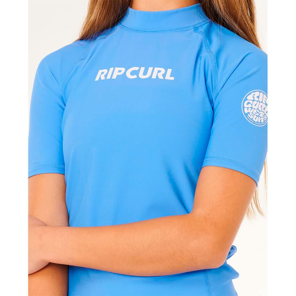 Rip Curl 2026 Junior Classic Surf Short Sleeve Rash Vest - Kornblumenblau