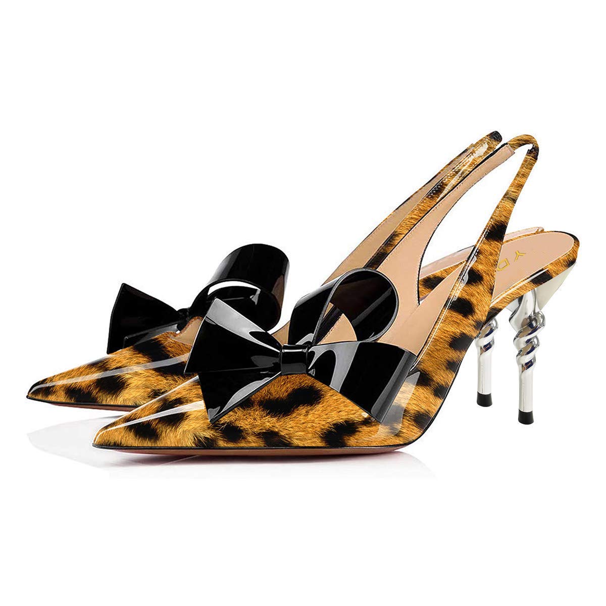 Women Pointed Toe Slingback Slip On Dress Pumps Stiletto Mid