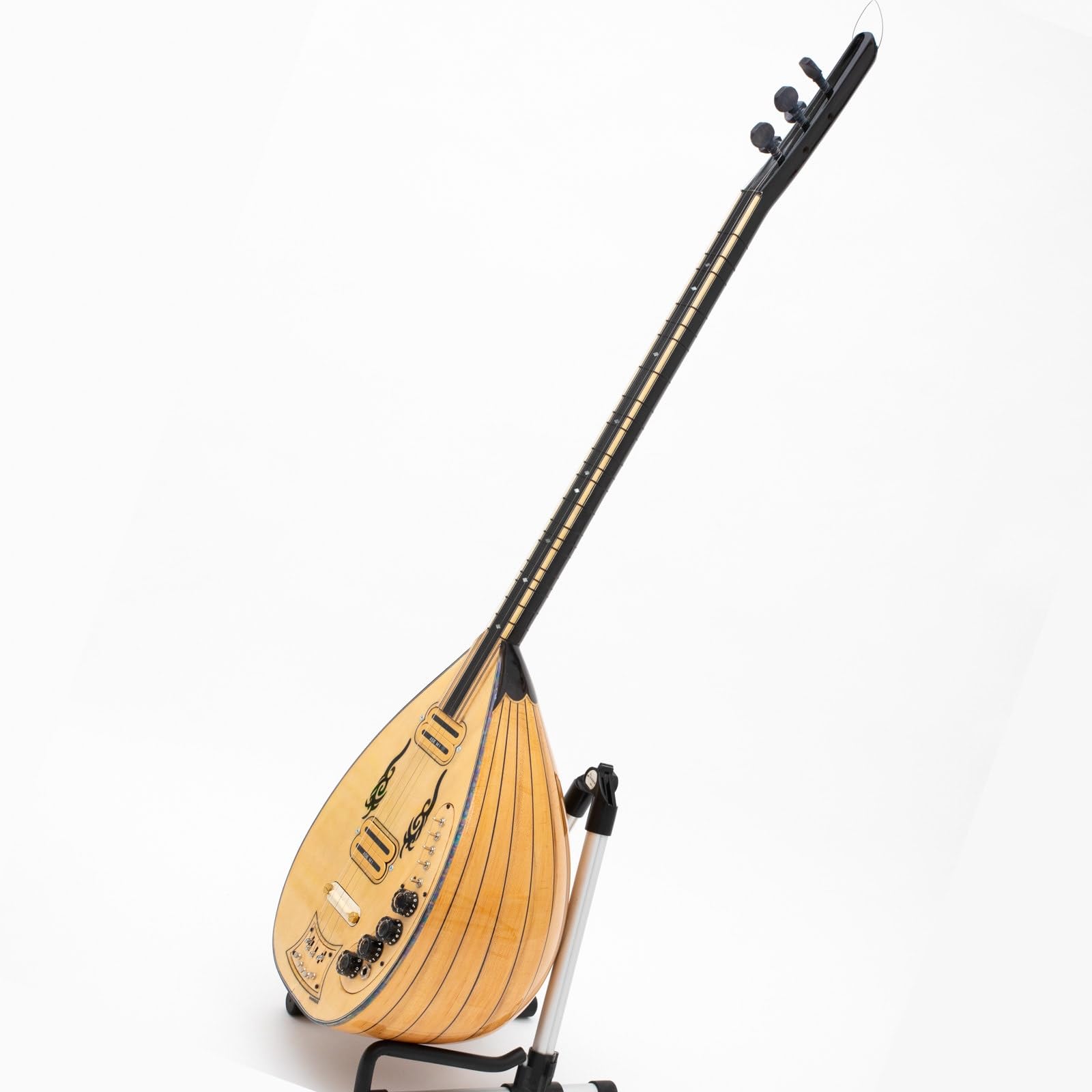 Electric Saz with Original M1 Pickups Maple Wood Electro Baglama with Ebony Pegs Turkish Saz With soft case, strings set & picks