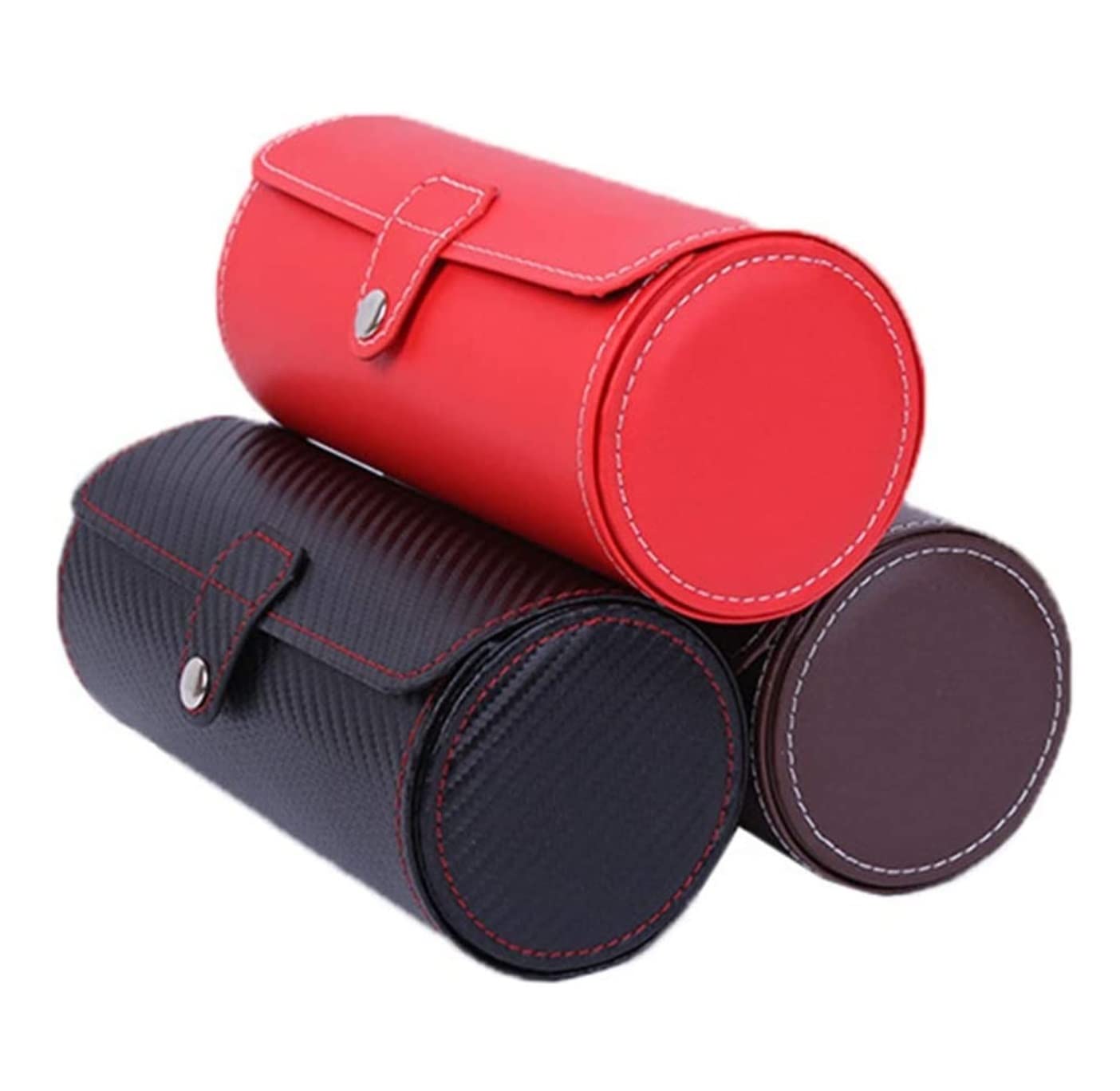 Scatola Orologi Organizzatore di Visualizzazione Del'orologio Supporto per Orologio da Polso con Scatola per in Pelle PU Elegante Portaorologi(Rot)